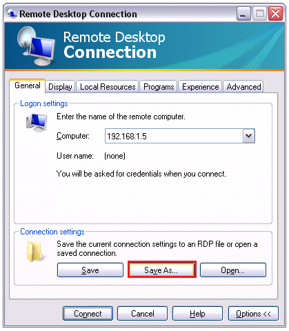 Connecting a Workstation to the Remote Desktop Server Where the Point ...