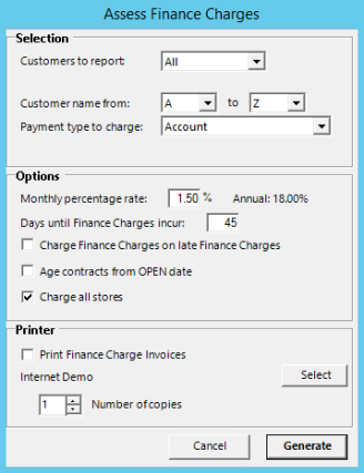 Statements - Finance Charge