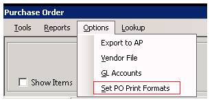 Set PO Formats