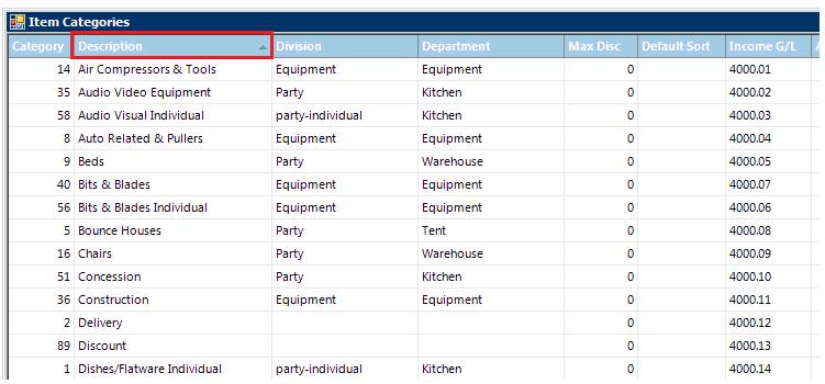 Sort Item Example Creating Default Sort Fields