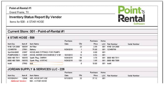 Vendor File Note Sample Vendor File